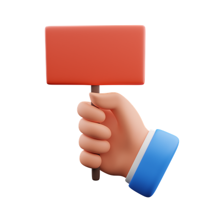 Hand holding blank board  3D Icon