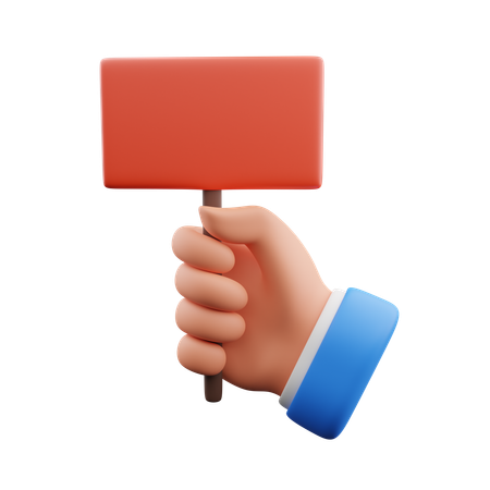 Hand holding blank board  3D Icon