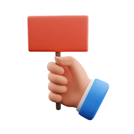 Hand holding blank board  3D Icon