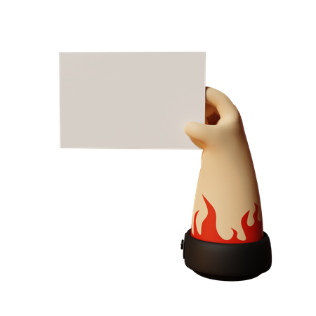 Hand holding blank card  3D Illustration