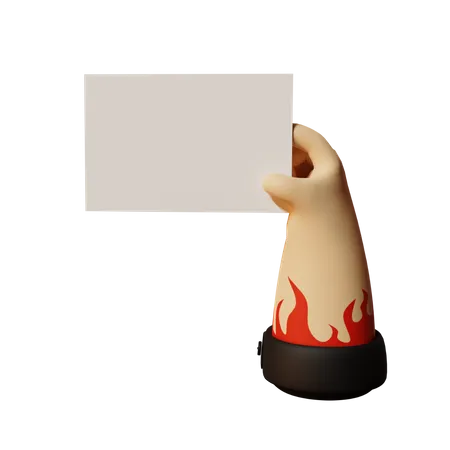 Hand holding blank card 3D Illustration