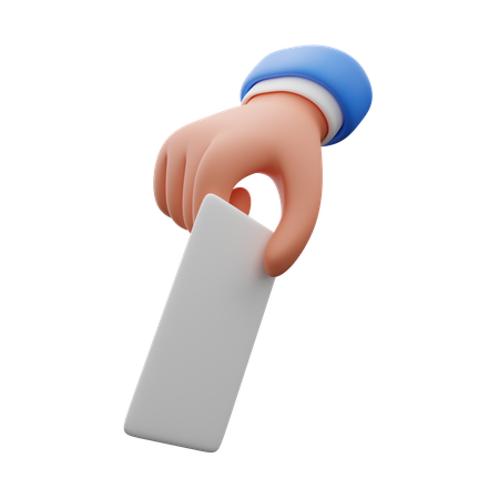 Hand Holding Blank Paper  3D Icon