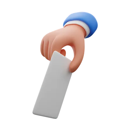 Hand Holding Blank Paper  3D Icon