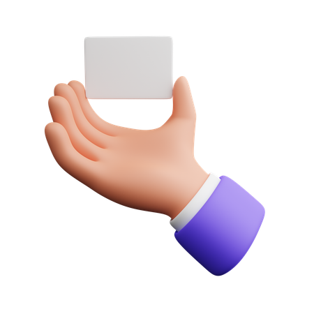 Hand Holding Blank Paper  3D Icon