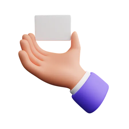 Hand Holding Blank Paper  3D Icon