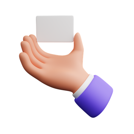 Hand Holding Blank Paper  3D Icon