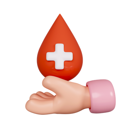 Hand Holding Blood  3D Icon