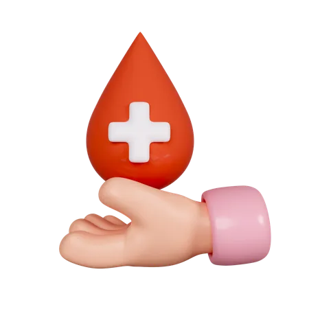 Hand Holding Blood  3D Icon