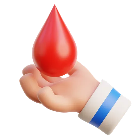 Hand Holding Blood  3D Icon