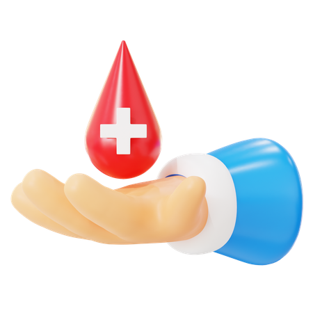 Hand Holding Blood  3D Icon