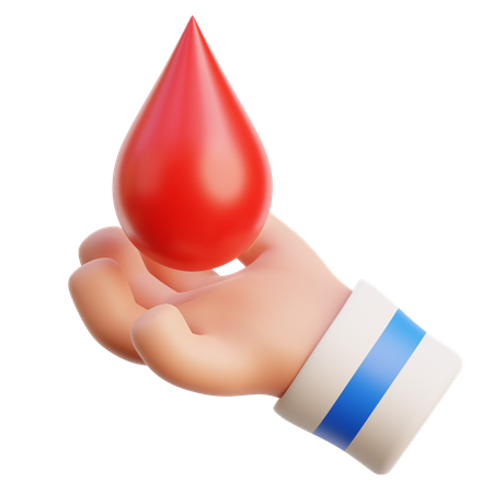 Hand Holding Blood  3D Icon