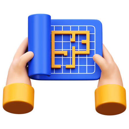 青写真を持つ手  3D Icon