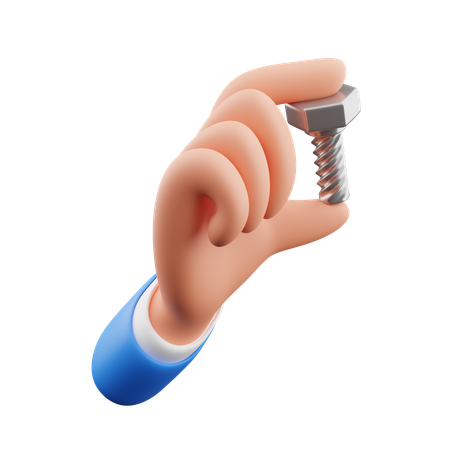 Hand holding bolt  3D Icon