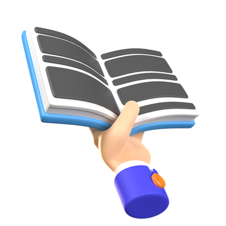 Hand Holding Book  3D Icon