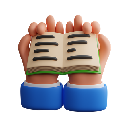 Hand holding book  3D Icon