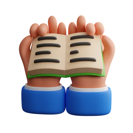 Hand holding book  3D Icon