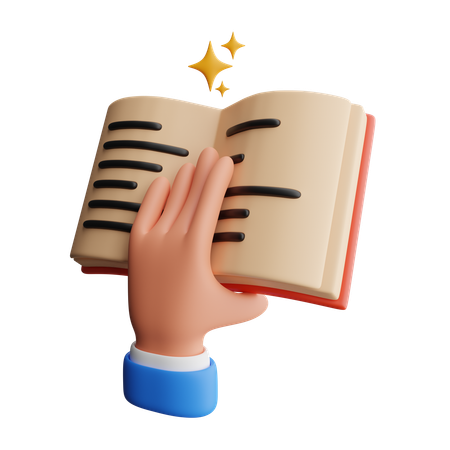 Hand holding book  3D Icon