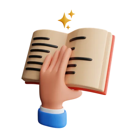 Hand holding book  3D Icon