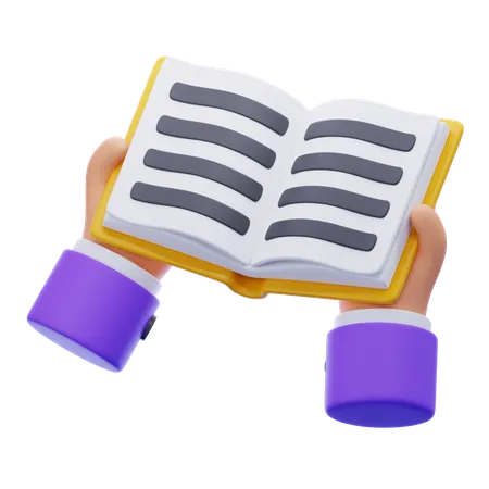 Hand Holding Book  3D Icon