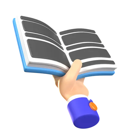 Hand Holding Book  3D Icon