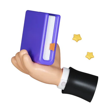 Hand Holding Book  3D Icon