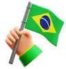 Hand Holding Brazilian Flag