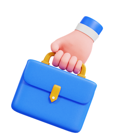 Hand Holding Briefcase  3D Icon