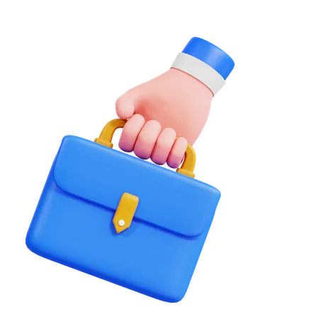 Hand Holding Briefcase  3D Icon