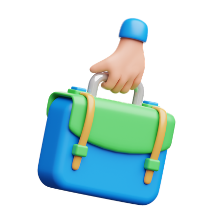 Hand Holding Briefcase  3D Icon