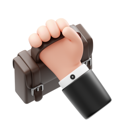 Hand Holding Briefcase  3D Icon