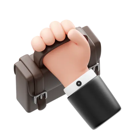 Hand Holding Briefcase  3D Icon