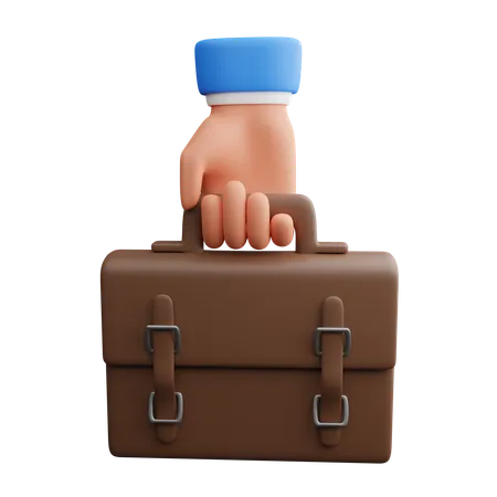 Hand holding Briefcase  3D Icon