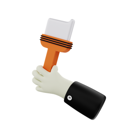 Hand Holding Brush  3D Illustration