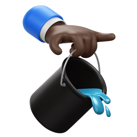 Hand Holding Bucket  3D Icon