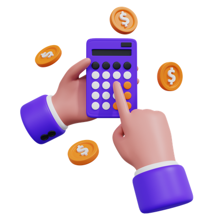 Hand Holding Calculator  3D Icon