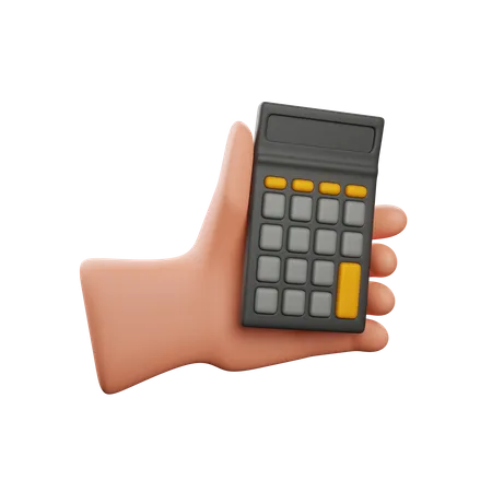 Hand Holding Calculator  3D Icon