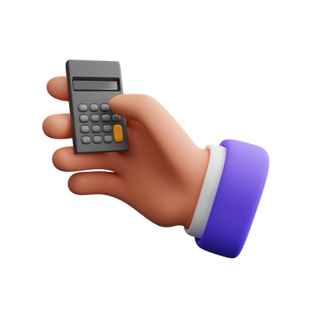 Hand holding calculator  3D Icon