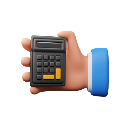 Hand Holding Calculator  3D Icon