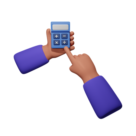 Hand Holding Calculator 3D Icon