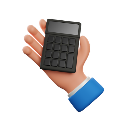 Hand holding calculator  3D Icon