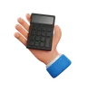 Hand holding calculator