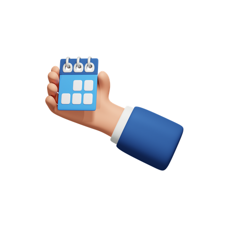 Hand Holding Calendar  3D Icon