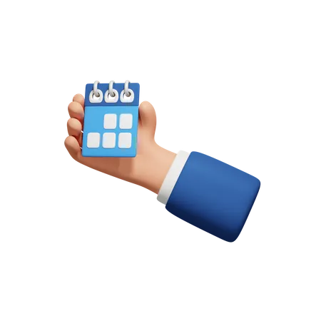 Hand Holding Calendar  3D Icon