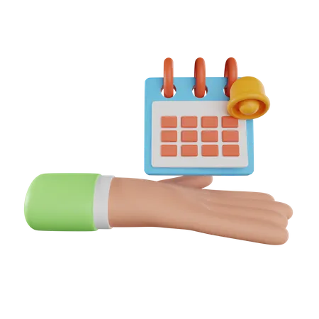 Hand Holding Calendar  3D Icon