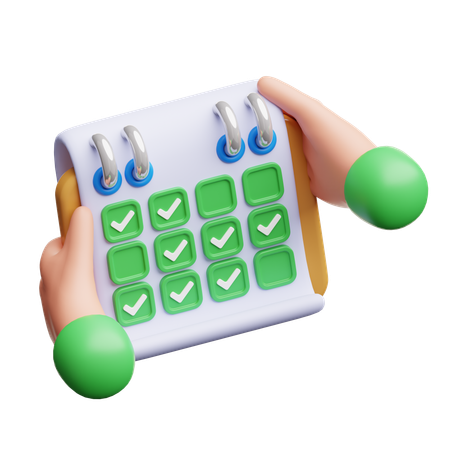 Hand Holding Calendar  3D Icon