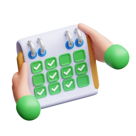 Hand Holding Calendar  3D Icon