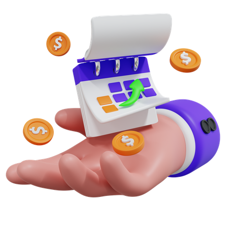 Hand Holding Calendar  3D Icon