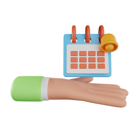 Hand Holding Calendar  3D Icon