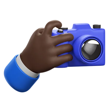Hand Holding A Camera Symbolizing Photography Or Capturing Moments 3D Icon