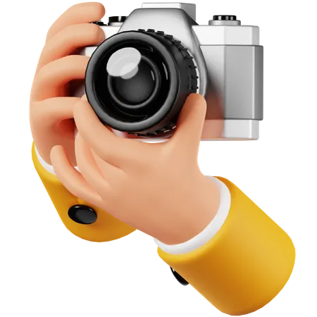 Hand Holding Camera with Take Photo  3D Icon